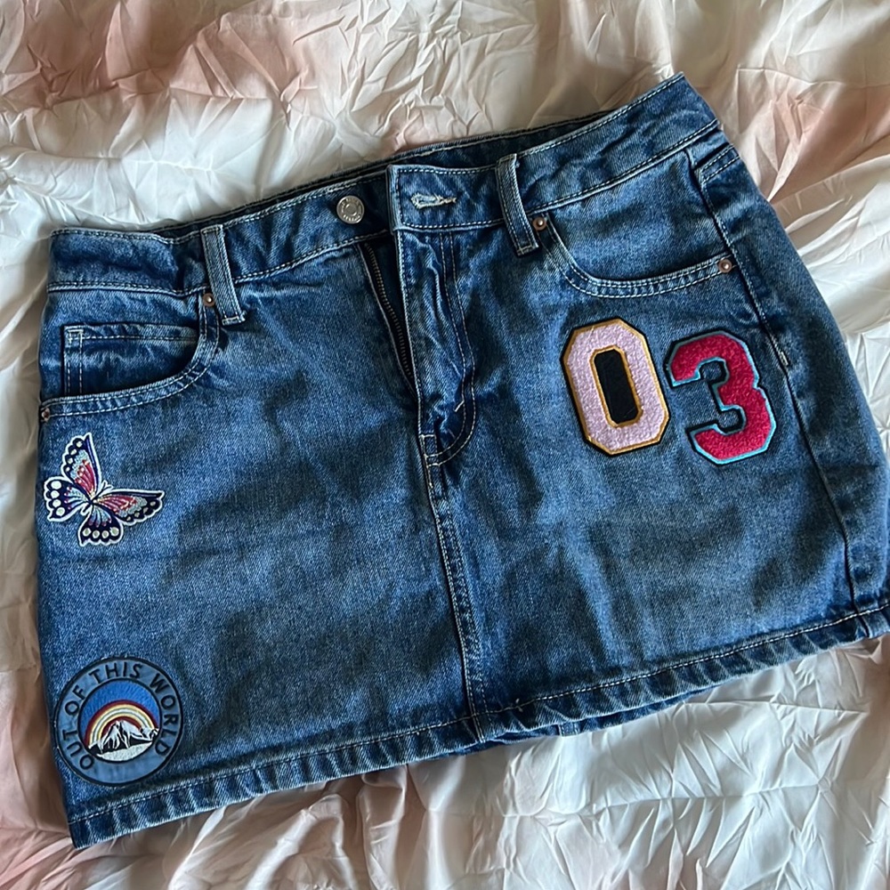 Denim mini skirt